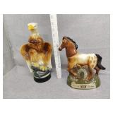 Two Jim beam decanters empty