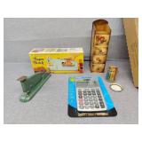 Calculator, professional stapler, stitcher and