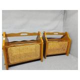 Two wood magazine racks