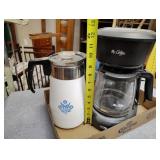 CorningWare coffee pitcher and Mr coffee maker
