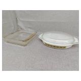 Two pieces of Pyrex