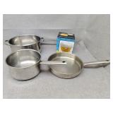3 pieces of Revere cookware no lids and corn