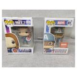 Captain Carter and Captain America Funko pops