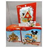 Three department 56 Mickey mouse buildings