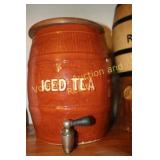 Vintage light brown stoneware "Ice Tea"