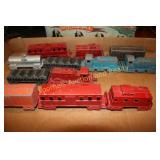 12 Midge Toy metal train engines & cars