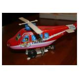 Vintage tin & plastic Firechief wind up helicopter