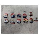 Political pins Ike, Nixon & Kennedy