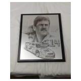Artist sign metal drawing signed by Richard Petty