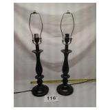2 LAMPS - NO SHADES 25" h