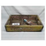 WOOD COCA COLA CRATE & TIN
CRATE IS ROUGH
