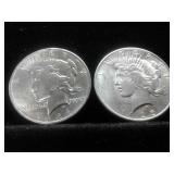 1924:1925 PEACE SILVER DOLLARS 2 x BID