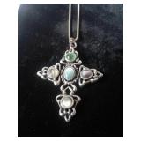 STERLING SILVER CROSS,GOLD STERLING SILVER