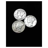1943:1943:1941 MERCURY SILVER DIMES