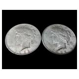 1922:1922-S PEACE SILVER DOLLARS 2 X BID
