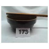 REPRODUCTION BROWN STONE BOWL...11"