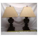 2 - EXTREMELY HEAVY LAMPS 27" h