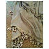 JCPENNEY SHOWER CURTAIN W VALANCE, HOOKS AND TIE