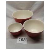 RED TAG 3 PC NESTING BOWLS - SMALL BOWL HAS A
