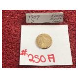 1909 5 DOLLAR INDIAN GOLD COIN