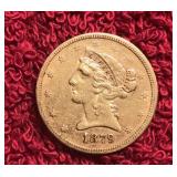 1879 5 DOLLAR GOLD LIBERY US COIN