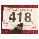 10K HEART DESIGN WHITE GOLD RING