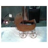 VTG. WICKER BABY STROLLER