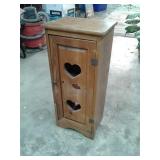 WOODEN HEART IRONING BOARD STORAGE CABINET