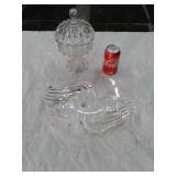 LEAD CRYSTAL CANDY DISH:LEAD CRYSTAL PLATTER