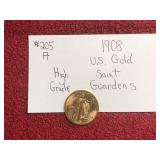 1908 US GOLD SAINT GUARDENS