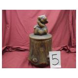 TREE STUMP COOKIE JAR
