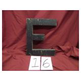 OLD STORE FRONT LETTER WOODEN LETTER E
