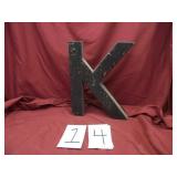 OLD STORE FRONT LETTERS WOODEN LETTER K