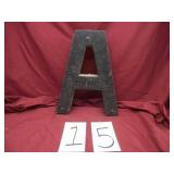 OLD STORE FRONT LETTER WOODEN LETTER A