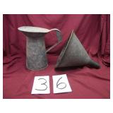 GALVANIZED FUNNEL, PITCHER