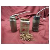 2 OIL CANS & HOG RINGS
