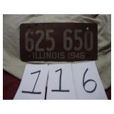 1946 OLD SOYBEAN LICENSE PLATE