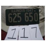 1947  OLD SOYBEAN LICENSE PLATE