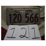 1951 OLD LICENSE PLATE