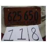 1948 OLD SOYEAN  LICENSE PLATE