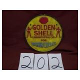 GOLDEN SHELL METAL SIGN