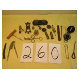 ANTIQUE ITEMS, OLD TIRE PRESSURE GAUGES, ETC