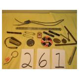 LOT OF MISC. ITEMS, FOLDING RULER, ADVERTISING,