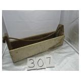 WOODEN  TOOL TOTE  WITH ROPE HANDLE
