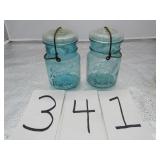 2 PINT BALL JARS W/ WIRE BAIL