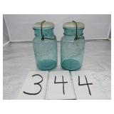 2 BALL JARS W/ WIRE BAIL