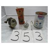 PENCIL SHARPNER, MEAT THERMOMETER, ETC.