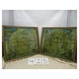 MAP OF DISCOVERY PRINTS IN FRAMES