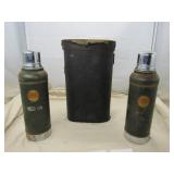 TWO EARLY STANLEY THERMOS BOTTLES IN CASE
