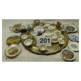 COLLECTION OF MINI TEA SETS, ASHTRAYS, PLATES